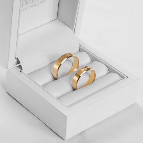 Obrączki ślubne: złote, z fazą, 5 mm